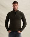 Pullover with half-zip and mixed textures – Weeping Willow – Pullovers | PME LEGEND