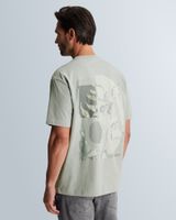T-shirt in jersey with off-placed logo – Grey Comfort Denim – T-shirts | CAST IRON