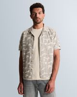 Shirt with jacquard pattern and short sleeves – Grey Comfort Denim – Casual shirts | CAST IRON