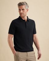 Polo van katoen/modal met mouliné effect – Black Indigo – Polo's | VANGUARD