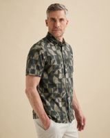 Overhemd met korte mouwen en allover print – Black Indigo – Casual overhemden | VANGUARD