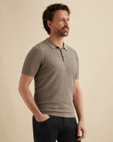 Polo van katoen/modal met jacquardpatroon – Coriander – Polo's | VANGUARD