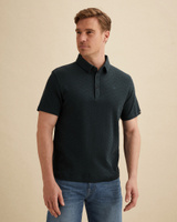 Polo van jersey met jacquardpatroon – Black Indigo – Polo's | VANGUARD