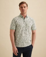 Polo van piqué met badge – Grey Comfort Denim – Polo's | VANGUARD