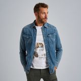 Denim shirt met badge – Black Indigo – Casual overhemden | PME LEGEND
