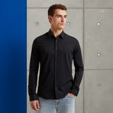 Overhemd van twill jersey – Moonless Night – Smart casual overhemden | CAST IRON