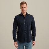 Overhemd van pique jersey – Black Indigo – Smart casual overhemden | VANGUARD