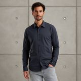 Overhemd van twill jersey – Black Indigo – Smart casual overhemden | CAST IRON