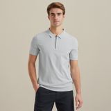 Polo met rits – Grey Comfort Denim – Polo's | VANGUARD