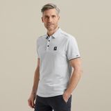 Polo van piqué met stretch – Grey Comfort Denim – Polo's | VANGUARD