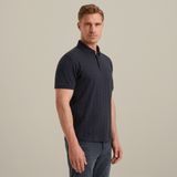 Polo met herringbone structuur – Black Indigo – Polo's | VANGUARD