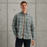 Overhemd met ruitpatroon – Grey Comfort Denim – Casual overhemden | CAST IRON