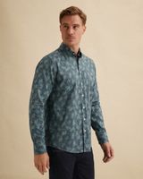 Hemd aus Popeline mit Allover-Print – Black Indigo – Casual-Hemden | VANGUARD