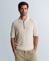 Polo shirt with allover texture and zipper closure – Castle Wall – Polo shirts | CAST IRON