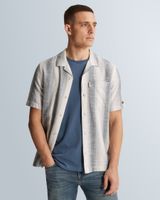 Shirt with short sleeves and vertical stripe pattern – Black Indigo – Casual shirts | CAST IRON