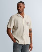 Shirt with short sleeves and waffle texture – Grey Comfort Denim – Casual shirts | CAST IRON