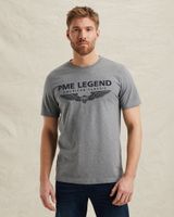 T-shirt with logo – Grey Comfort Denim – T-shirts | PME LEGEND