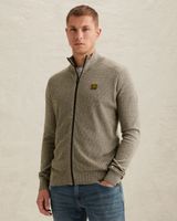 Cardigan with zipper closure and stand-up collar – Weeping Willow – Cardigans | PME LEGEND