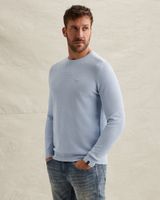 Pullover in cotton/modal with ribbed collar – Black Indigo – Pullovers | PME LEGEND
