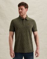 Polo shirt with allover print and ribbed collar – Weeping Willow – Polo shirts | PME LEGEND