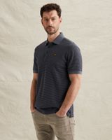 Polo met tweetonig streeppatroon – Black Indigo – Polo's | PME LEGEND