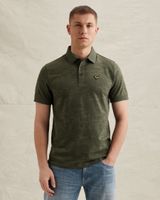 Polo shirt with allover jacquard pattern – Weeping Willow – Polo shirts | PME LEGEND