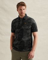 Polo shirt in piqué with allover print – Black Indigo – Polo shirts | PME LEGEND