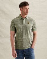 Polo shirt in piqué with allover print – Weeping Willow – Polo shirts | PME LEGEND