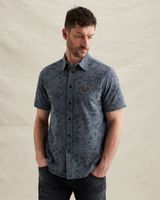 Overhemd van jersey piqué met allover print – Black Indigo – Casual overhemden | PME LEGEND