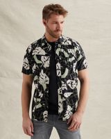 Overhemd met korte mouwen van slubkatoen – Black Indigo – Casual overhemden | PME LEGEND