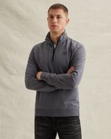 Sweatshirt with stand-up collar and garment-dye wash – Grey Comfort Denim – Sweatshirts | PME LEGEND