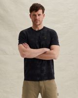 T-shirt with allover print and slub effect – Black Indigo – T-shirts | PME LEGEND