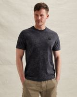 T-shirt in slub cotton with allover print – Black Indigo – T-shirts | PME LEGEND