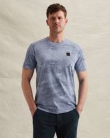 T-shirt in soft jersey with allover print – Black Indigo – T-shirts | PME LEGEND