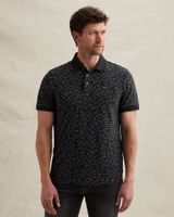 Polo shirt in fine piqué with allover print – Black Indigo – Polo shirts | PME LEGEND