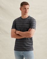 T-shirt with tonal stripe pattern – Black Indigo – T-shirts | PME LEGEND