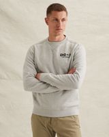 Sweatshirt with garment-dye wash and artwork – Grey Comfort Denim – Sweatshirts | PME LEGEND