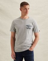 T-shirt in jersey with small artwork on the chest – Grey Comfort Denim – T-shirts | PME LEGEND