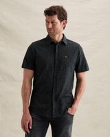 Overhemd met allover print en korte mouwen – Black Indigo – Casual overhemden | PME LEGEND