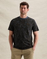 T-shirt in slub jersey with subtle allover print – Black Indigo – T-shirts | PME LEGEND