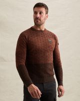Pullover with gradient and tape detail – Brown – Pullovers | PME LEGEND