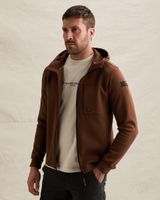 Sweat cardigan with hood and zipper closure – Brown – Overshirts | PME LEGEND