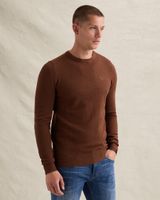 Pullover aus Baumwolle/Modal mit Rundhalsausschnitt – Brown – Pullover | PME LEGEND