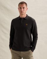 Knitted polo shirt with long sleeves and badge – Brown – Polo shirts | PME LEGEND