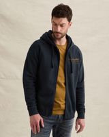 Sweat jacket with garment-dye wash and zipper closure – Black Indigo – Sweatshirts | PME LEGEND