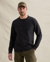 Sweatshirt with crewneck and artwork – Black Indigo – Sweatshirts | PME LEGEND