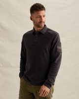 Polo shirt with long sleeves and flight pocket – Brown – Polo shirts | PME LEGEND
