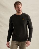 Pullover with allover textured stripe pattern – Brown – Pullovers | PME LEGEND
