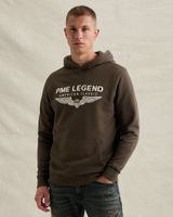 Hoodie in 100% cotton with logo – Brown – Hoodies | PME LEGEND