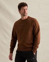 Sweatshirt with garment-dye wash and chest logo – Brown – Sweatshirts | PME LEGEND